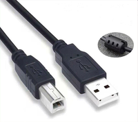 Kabel Data AM ke BM Hitam 1,5M untuk Printer, Scanner, dan Perangkat Lainnya yang Memiliki Port Persegi