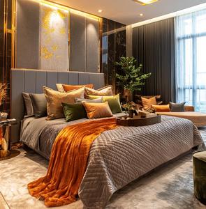 ชุดเตียงขนาดควีนไซส์ทำจากหนังแท้หรูหราเฟอร์นิเจอร์หรูหราทันสมัย - Product Image 3