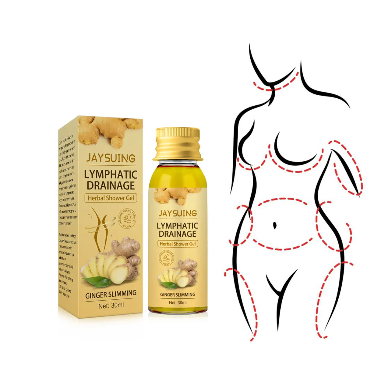 Ginger Body Shaping Bath Gel Relieving Lymphatic Fibrosis Cleaning Moisturizing Slimming Gel