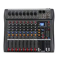 Depusheng DX8 Console de mixage professionnelle 8 canaux Karaoké USB Live Interface DJ Mixer Audio