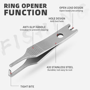 Pince à épiler ligne de pêche 420 acier inoxydable Double ouverture Mini pince rapide anneaux fendus outil d'ouverture ligne de pêche noeud Tyer - Product Image 3