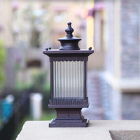 Lampe de jardin populaire couleur café en aluminium moulé sous pression, lampe pilier extérieure étanche, support de lampe solaire électrique, lumières de clôture