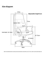 Chaise de bureau exécutive Ouyi à dossier haut - Chaise pivotante ergonomique inclinable et réglable en tissu pour la maison/le bureau