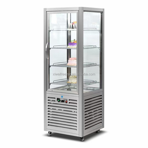 Ba cửa đơn nhiệt độ thủy tinh mát với quạt làm mát Vàng xoay bánh hiển thị tủ đông thiết bị làm lạnh - Product Image 4