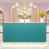 Salon Boutique Caissier Simple Petit Comptoir Personnalisé Lumière Luxe Salon de Beauté Réception Moderne