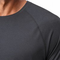 T-shirt athlétique à manches courtes raglan bleu clair pour homme, col rond, uni, personnalisé OEM ODM, pour la salle de sport, l'entraînement