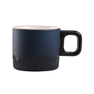 <span class=keywords><strong>Tazza</strong></span> da Espresso in Gres da 70ml con Manico a <span class=keywords><strong>D</strong></span>, <span class=keywords><strong>Tazza</strong></span> da Degustazione in Ceramica Blu Nero Sfumato Opaco con Base Scanalata - Product Image 5