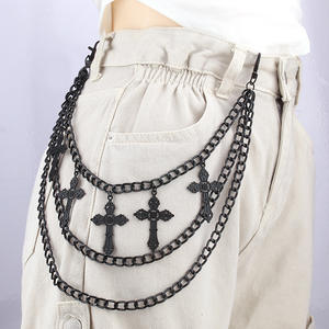 <b>Cross</b> Waist <b>Chain</b> Zinc Alloy Multi Layer Hip Hop Punk Unisex Daily Wear Fashion Body <b>Chain</b> - Product Image 3