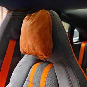 เบาะรองศีรษะในรถยนต์หนังกลับแบบสองด้าน ซีรีส์กำมะหยี่ พร้อมผ้าถักด้านหลัง ทนต่อการขัดถู ผลิตจากผ้าใยละเอียดพิเศษ - Product Image 2