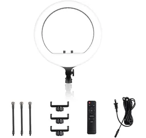 18 ''2700K-5600K Dimbare Make-Up Met Telefoonhouder Zonder Standaard Led Ring Fill Light Voor Live Twitch Bloggen