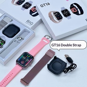 Nuovo Arrivo G16 <span class=keywords><strong>Smartwatch</strong></span> <span class=keywords><strong>con</strong></span> Doppio <span class=keywords><strong>Cinturino</strong></span> Set 2 <span class=keywords><strong>in</strong></span> 1 Schermo Grande HD <span class=keywords><strong>Acciaio</strong></span> Inossidabile Impermeabile - Product Image 1