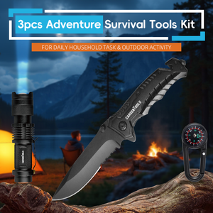 Chuyên Nghiệp Ngoài Trời Đa Chức Năng Survival Tool <span class=keywords><strong>Set</strong></span> <span class=keywords><strong>3Pcs</strong></span> Phiêu Lưu Công Cụ Kit Cho Cắm Trại Săn Bắn Sinh Tồn Hoạt Động - Product Image 6