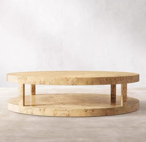 Tavolino da Caffè Rotondo RH in Legno di Quercia Bianca Stile <span class=keywords><strong>Country</strong></span> Americano, Realizzato su Misura in Legno Massello - Product Image 3