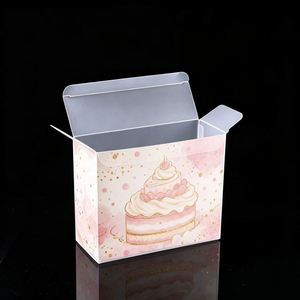 Boîte d'emballage pliable transparente en PVC pour gâteaux, personnalisée avec impression florale, conteneur à dessert en plastique avec fenêtre transparente pour boulangerie et cadeaux - Product Image 4