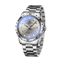 Montres à quartz entièrement automatiques, design creux élégant, double calendrier, bracelet en acier inoxydable lumineux, boucle double face