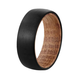 Cheng Jewelers Venta al por Mayor de Anillos de Boda de Lujo Modernos con Incrustaciones de Madera, Carburo de Tungsteno y <span class=keywords><strong>Plateado</strong></span>, Diseño <span class=keywords><strong>Bosque</strong></span> Navideño - Product Image 6