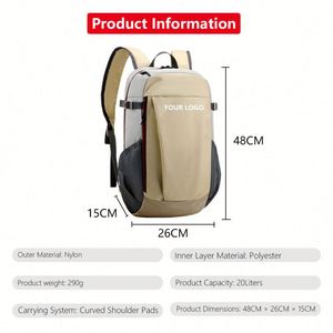 Sac à dos léger et imperméable en nylon tendance pour la randonnée, le cyclisme, les sports, les voyages, le rangement d'équipements de sport en plein air, avec fermeture éclair - Product Image 2