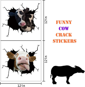 Pegatinas de vaca para coche, calcomanías de animales para coche, 2 unidades, pegatinas estáticas de vinilo para ventana de vaca, decoración realista impermeable para camión, granja y auto - Product Image 5
