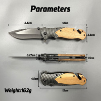 TLX50 Nouveau Design Couteau Pliant Tactique de Camping Manche en Bois d'Olivier Couteau de Poche EDC pour Chasse et Extérieur