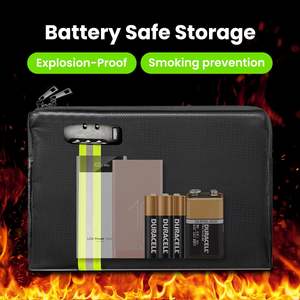 Feuerfeste und wasserdichte Dokumenten- und Geldtasche mit Reißverschluss und Schloss für Bargeld, Mobiltelefone, Schlüssel und Kreditkarten - Product Image 1