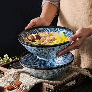 Japanese Retro Ceramic Ramen Bowl <b>Large</b> Soup Bowl Beef Noodle Bowl for Restaurant Commercial Household - Product Image 4