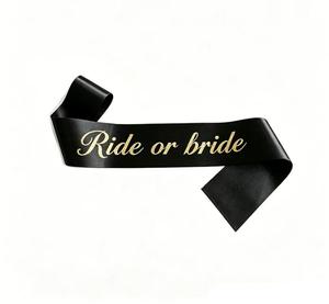HOOJOKER Stampa in lamina d'oro a forma di cervo natalizio 160*9.5cm per Sfilata di Natale, Laurea, Ballo di fine anno, Festa, con scritta 'Ride Bride Last Ones Standing Bride Groom Be' - Product Image 1