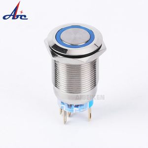 19 मिमी 12 वी नेतृत्व वाले एंजेल आंख सिर पर ऑफ स्विच 19 मिमी 3/4 बढ़ते होल पुश बटन तार सॉकेट के साथ स्टॉप - Product Image 3