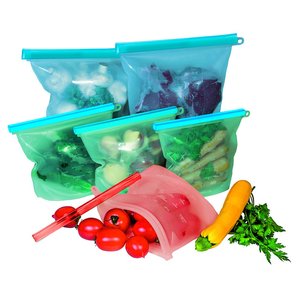 Reusable Silicone food bag Freezer Safe Rubber Food liquid Storage Bags