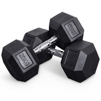 Haltères hexagonaux en fonte caoutchoutée pour musculation à domicile, fabrication OEM chinoise, en livres (5 lb)