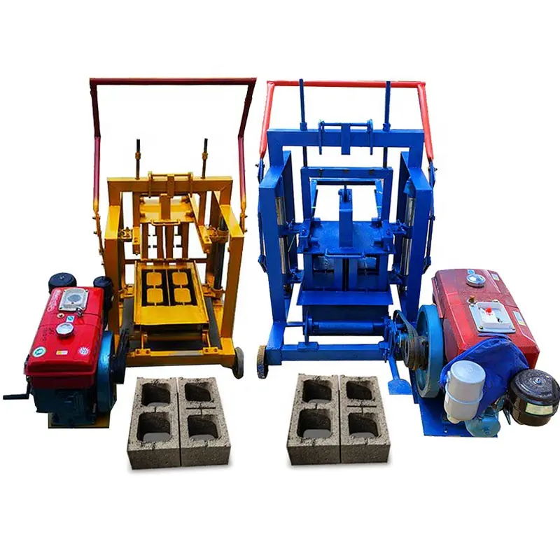 Hand press 2 blocks diesel mobile brick making machine Xinda Hollow solid pavement cement concrete for sale