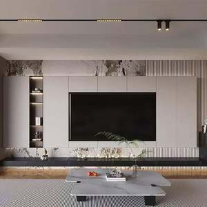 Meuble TV contemporain personnalisé avec rangement intelligent pour salon, vente directe du fabricant - Product Image 2