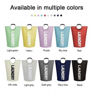 Panier à linge pliable en polyester réutilisable de 90 L avec poignées en aluminium, bac de rangement imperméable pour vêtements sales - Product Image 2