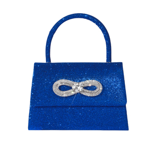 Women Shinny Bow Evening <b>Bag</b> Sparkly Rhinestone Handle <b>Bag</b> Detachable Metal Chain Clutch Purse for Wedding Cocktail - Product Image 6