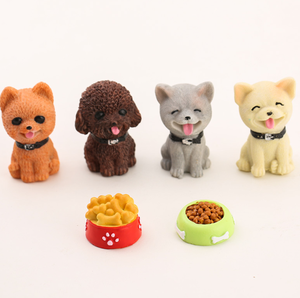 Figuras de resina en miniatura de fábrica de arte 3D: Cuencos de comida para perros, figuras de cachorros de poodle, figuras de plastilina y slime, rellenos para cajas sorpresa, llaveros de anime y juguetes. - Product Image 2