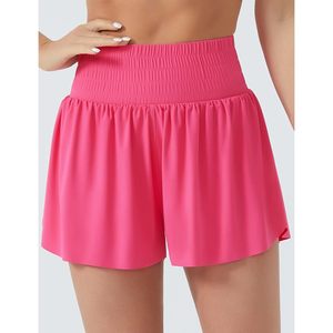 Shorts de course fluides à taille haute pour femme FOXA, 2 en 1, avec jupe-short intégrée pour l'entraînement sportif - Product Image 2
