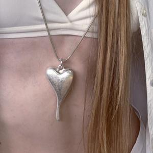 Collar con Colgante de Corazón de Acero Inoxidable, Plata Tibetana, Joyería de Moda para Mujer, Cadena Larga, Estilo Elegante 2024 - Product Image 4