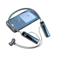 Auriculares de Banda para el Cuello 5.4 con Pantalla Digital, Resistentes al Agua IPX4, de Gel de Silicona para OPPO/VIVO, Diseño Deportivo Popular entre Influencers