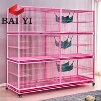 Cage d'élevage en fil métallique la plus vendue chat avec roues