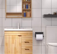 Porte-papier toilette auto-adhésif Sondoly avec étagère pour téléphone, porte-rouleau de papier toilette mural en acier inoxydable