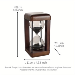 Minuteur de 30 minutes en bois massif moderne, <span class=keywords><strong>sablier</strong></span> carré noir et blanc, pour bureau, cuisine, maison, horloge décorative à sable - Product Image 2
