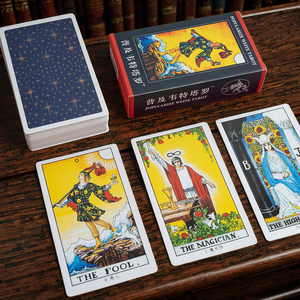 Klassische Professionelle Kollektion Kado Anpassbare Heißprägung 78 Vollplastik Abgerundete Tarotkarten für Anfänger Parteigebrauch Maßgefertigt - Product Image 4