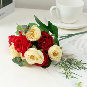 Bouquet di Rose Artificiali Coreane, 15 Fiori in Seta, Alta Simulazione, per Decorazioni di Matrimoni e Cerimonie, Bouquet da Sposa - Product Image 6
