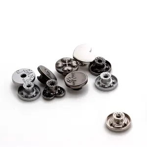 Wholesale Custom Exquisite Brass Buttons With Rivets Metal Jean Buttons For Pants Clothes