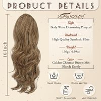 Extensions de cheveux de queue de cheval courtes ondulées avec cordon de serrage queue de cheval synthétique à clipser pour femmes