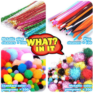 Préscolaire Homeschool Jouets pompons cure-pipes fournitures adultes enfants artisanat kit art ensemble, <span class=keywords><strong>jumbo</strong></span> arts artisanat kit boîte pour enfants - Product Image 3