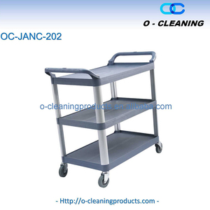 Chariot de service utilitaire en plastique à 3 niveaux O-Cleaning sur roues, chariot de restauration pour hôtel/restaurant, véhicule de collecte, camion de nourriture roulant - Product Image 3