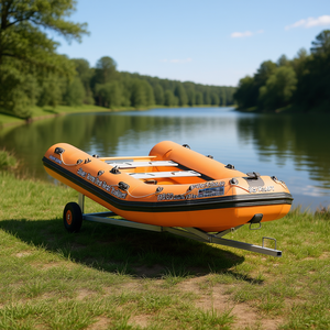 Remorque pour bateau en acier argenté 118,90 x 42,13 x 16,54 pouces pour radeau - Product Image 2