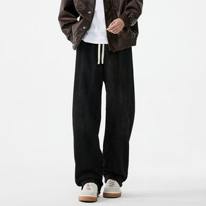 Customized logo Spring 2025 new casual pants men's American retro <b>tie</b>-dyed cool brand straight sweater pants drooping wide-leg - Product Image 5