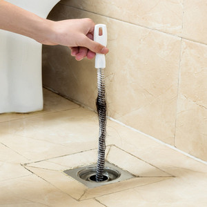 Spazzola per dragaggio di tubi da 45cm spazzola per la pulizia del <span class=keywords><strong>lavandino</strong></span> dei capelli del <span class=keywords><strong>bagno</strong></span> spazzola per la pulizia dello scarico strumento per la rimozione del foro del tappo dello zoccolo - Product Image 1