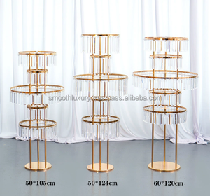 Precio de fábrica suave, candelabro de cuentas iridiscentes de diferentes alturas, centro de mesa de boda, soporte de flor de cristal acrílico - Product Image 2